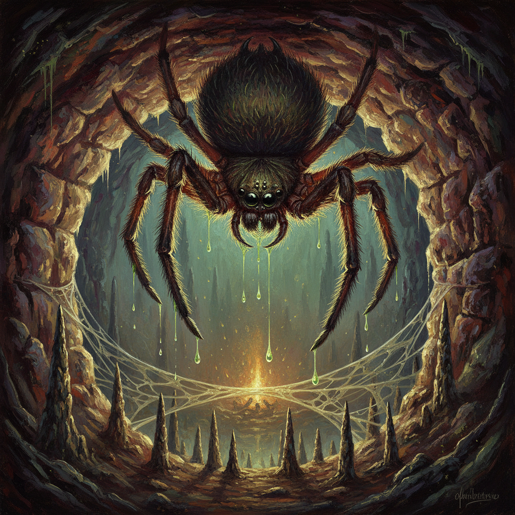 Giant Spider, original D&D 5e monster artwork by ZapGM