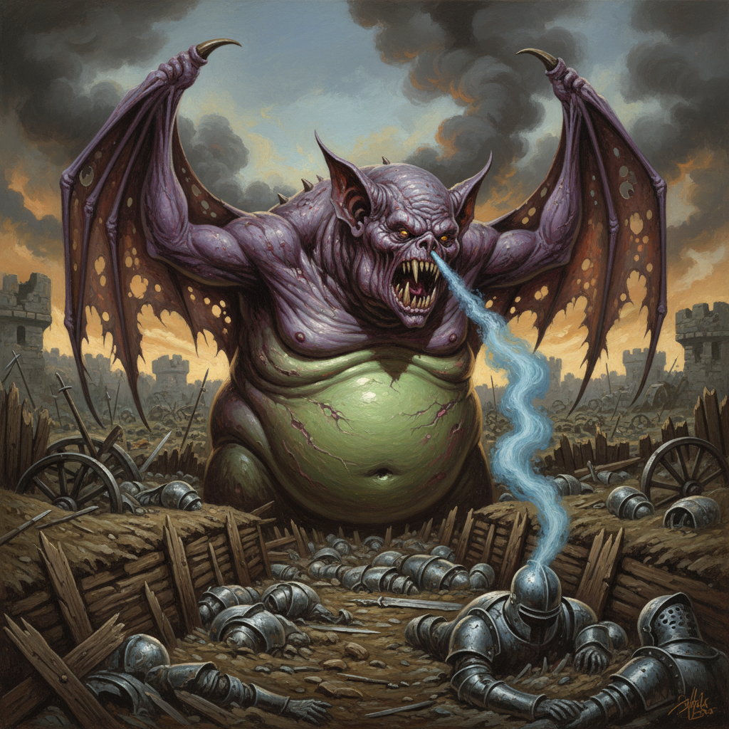 Cacodaemon, original Pathfinder 2e monster artwork by ZapGM