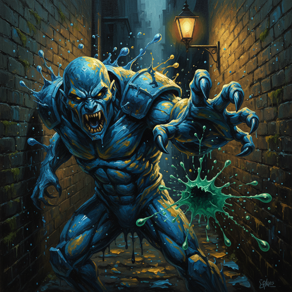 Oil Living Graffiti, original Pathfinder 2e monster artwork by ZapGM