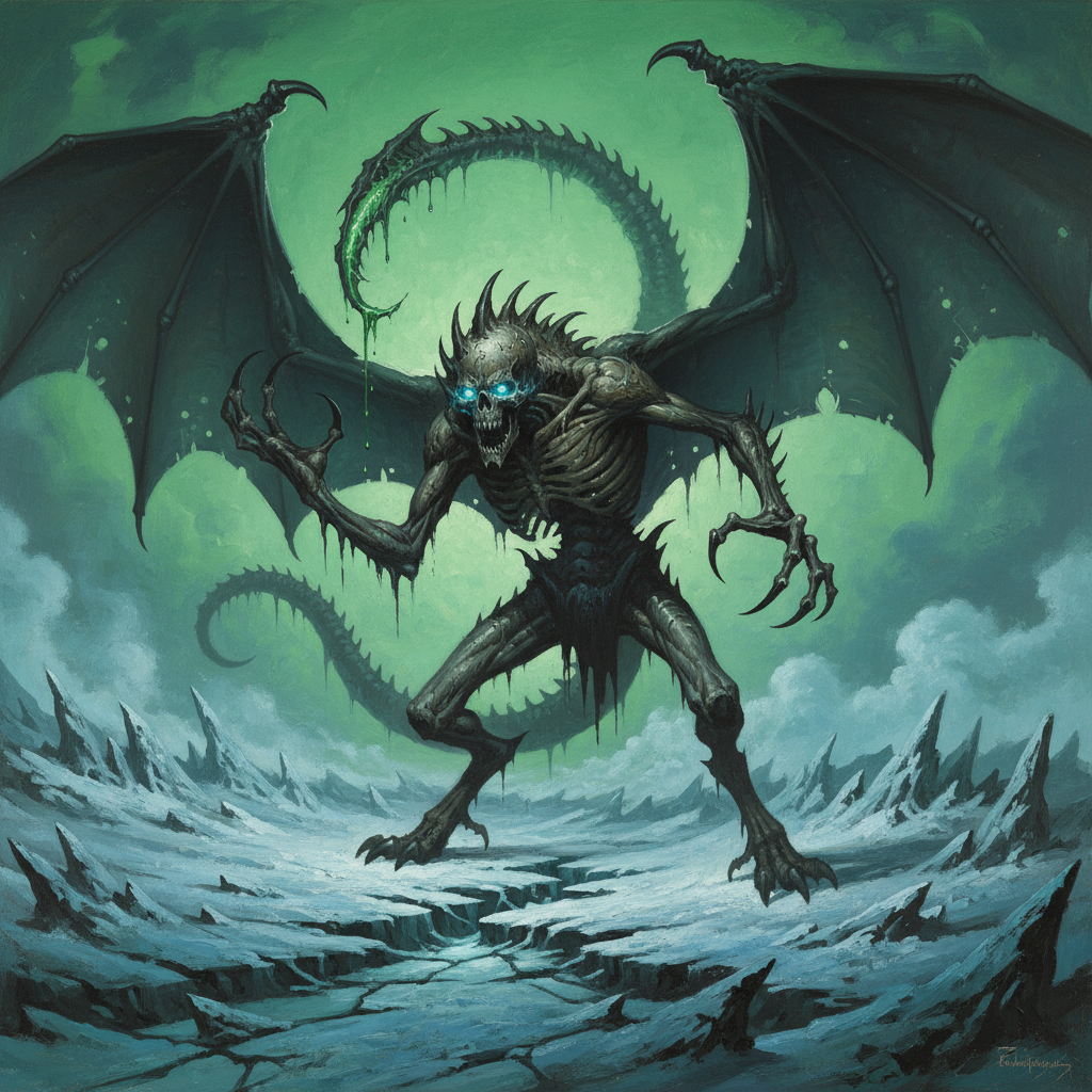 Bone Devil, original D&D 5e monster artwork by ZapGM