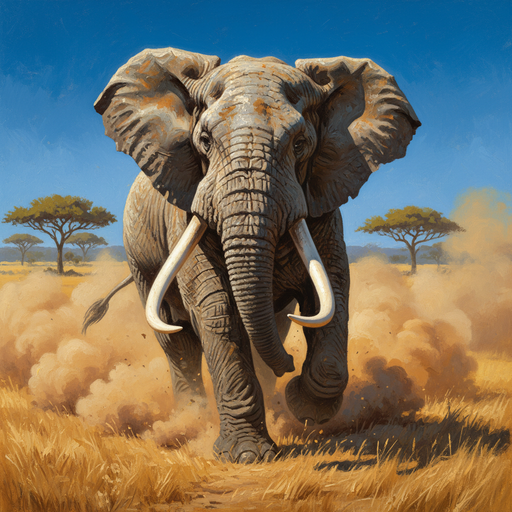 Elephant, original D&D 5e monster artwork by ZapGM