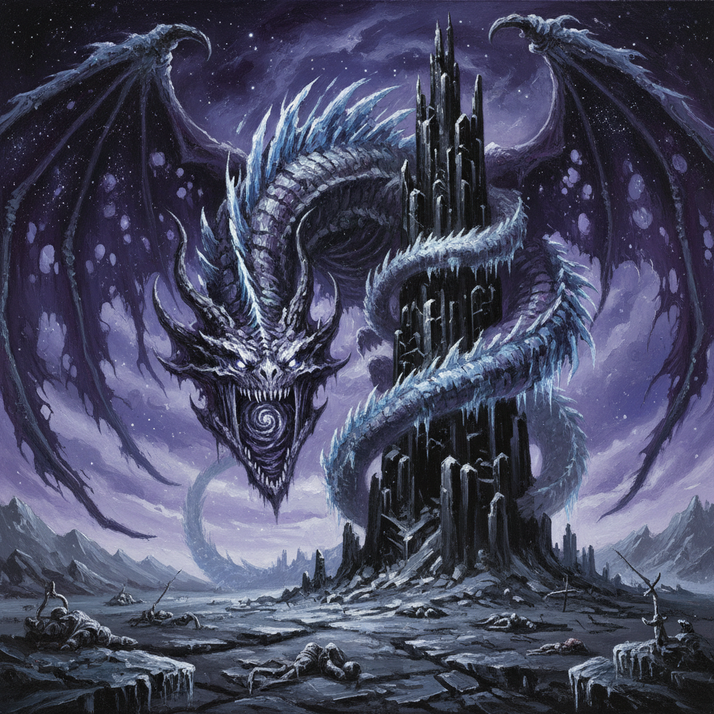 Elder Wyrmwraith, original Pathfinder 2e monster artwork by ZapGM