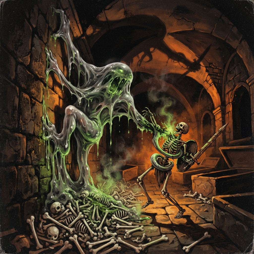 Tomb Jelly, original Pathfinder 2e monster artwork by ZapGM