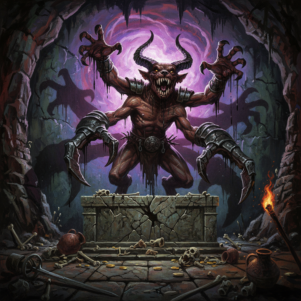 Glabrezu, original Pathfinder 2e monster artwork by ZapGM