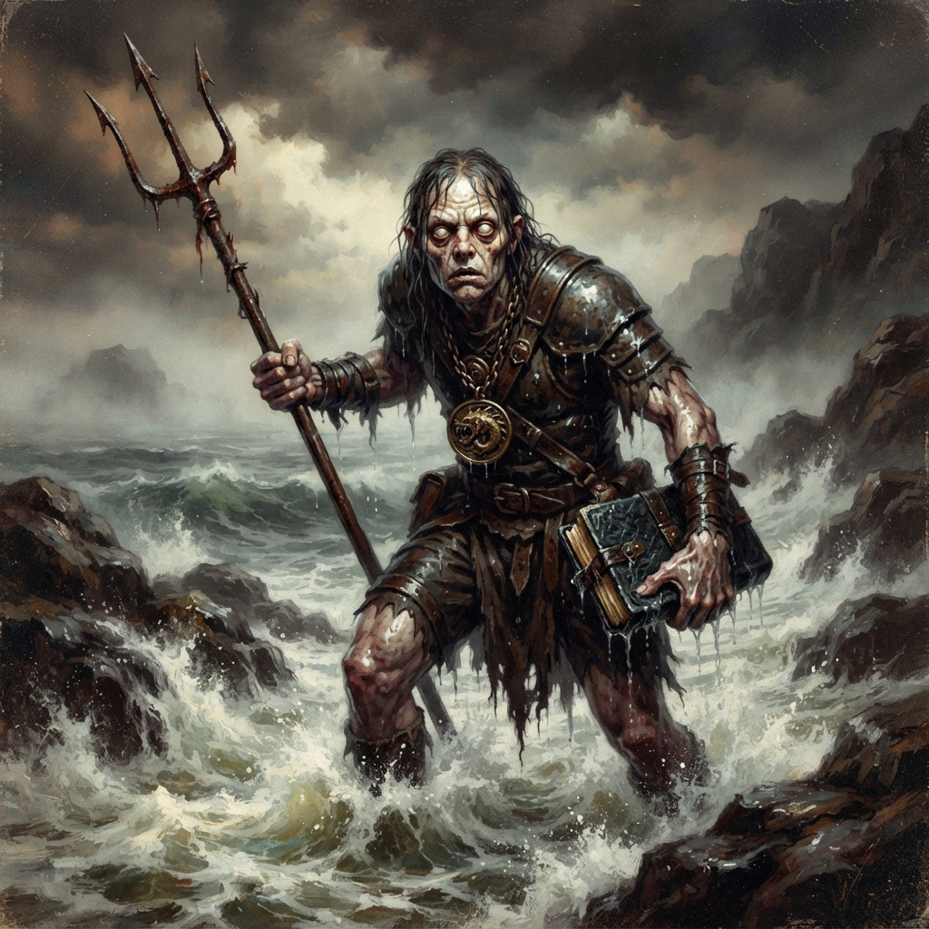Deep One Hybrid, original Pathfinder 2e monster artwork by ZapGM