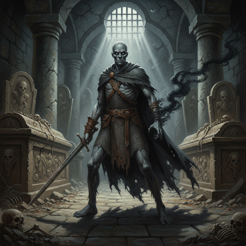 Wight, original D&D 5e monster artwork by ZapGM