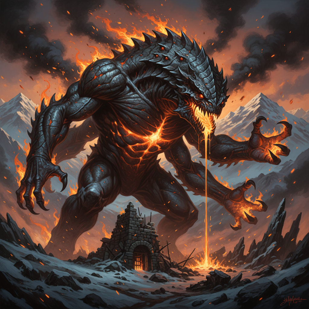 Thrasfyr, original Pathfinder 2e monster artwork by ZapGM