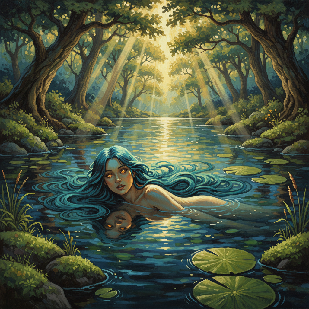 Naiad, original Pathfinder 2e monster artwork by ZapGM