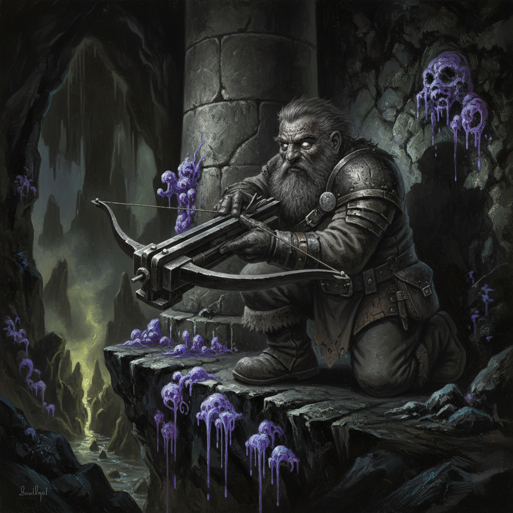 Duergar Sharpshooter, original Pathfinder 2e monster artwork by ZapGM