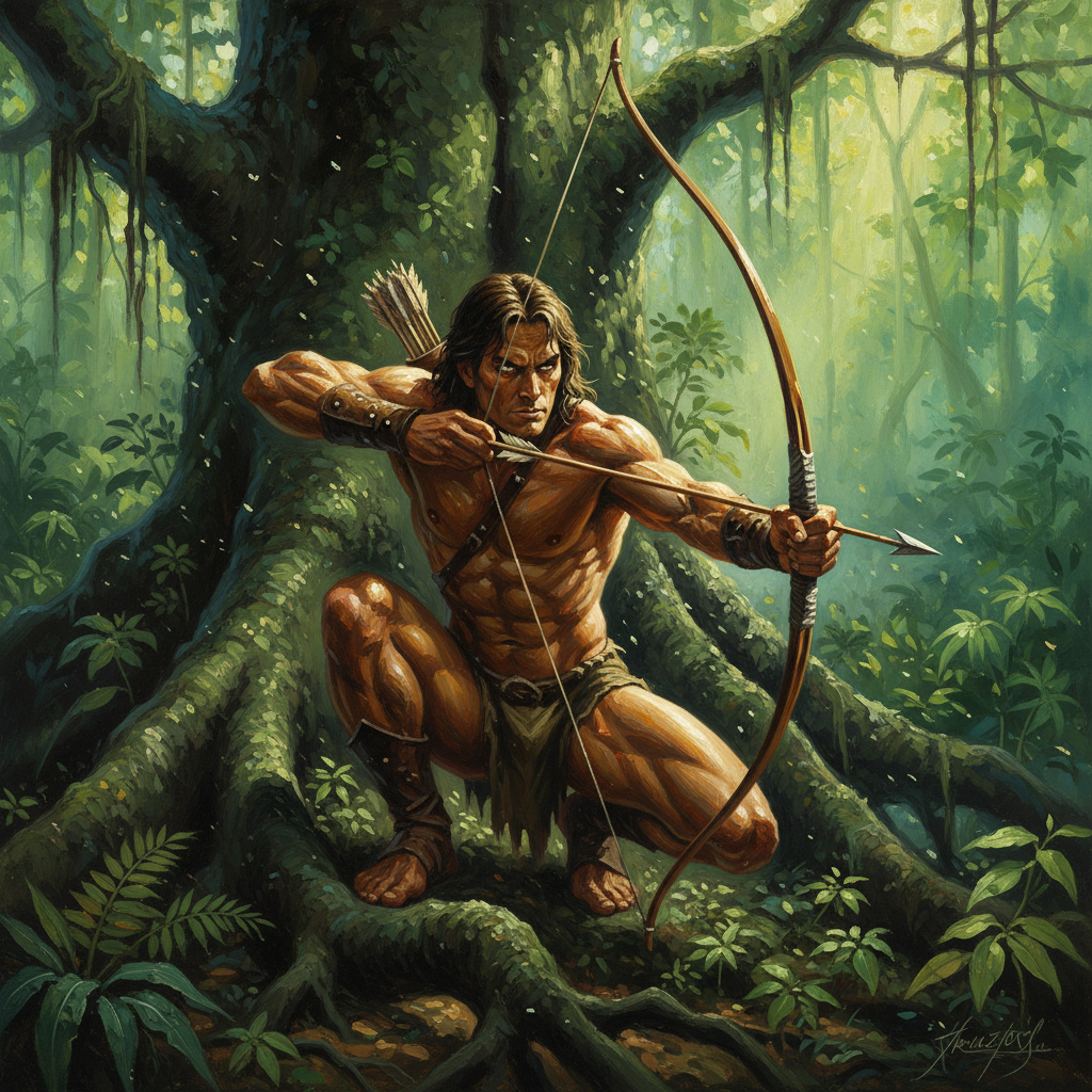 Weretiger, Human Form, original D&D 5e monster artwork by ZapGM