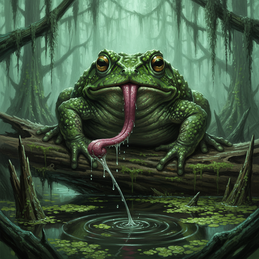 Giant Toad, original Pathfinder 2e monster artwork by ZapGM
