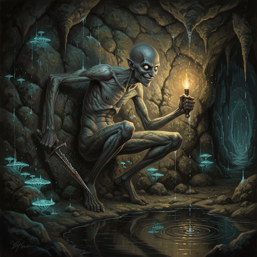 Skulk, original Pathfinder 2e monster artwork by ZapGM