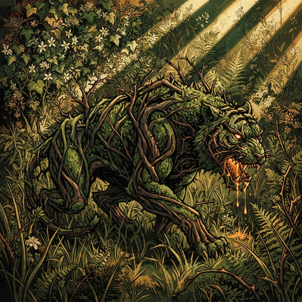 Tiger Topiary, original Pathfinder 2e monster artwork by ZapGM