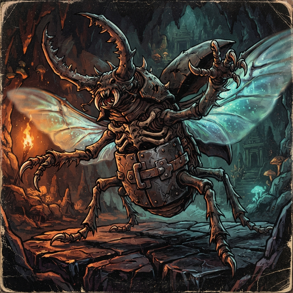 Beetle Carapace, original Pathfinder 2e monster artwork by ZapGM