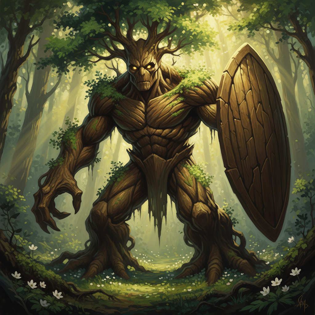 Arboreal Warden, original Pathfinder 2e monster artwork by ZapGM
