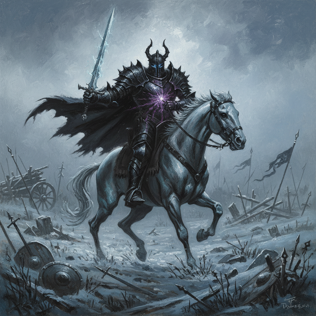 Graveknight, original Pathfinder 2e monster artwork by ZapGM