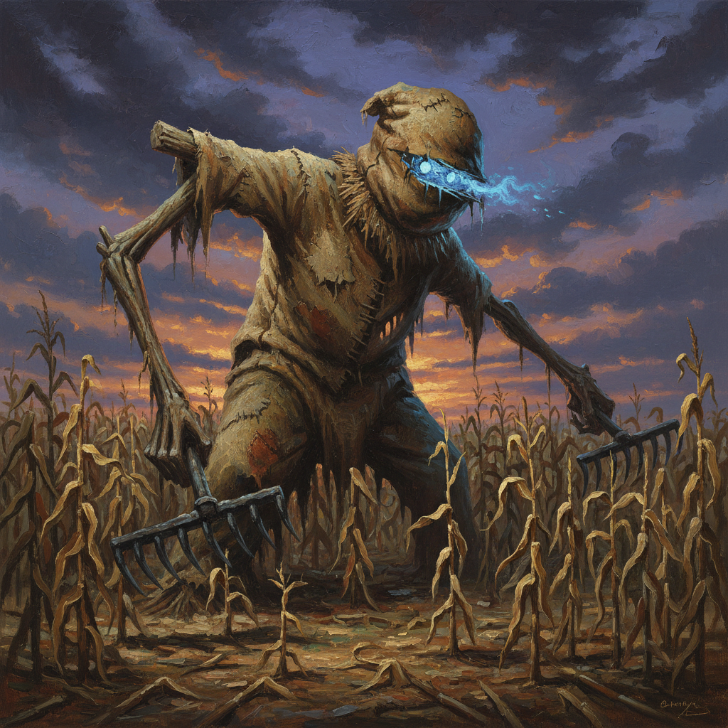 Scarecrow, original Pathfinder 2e monster artwork by ZapGM