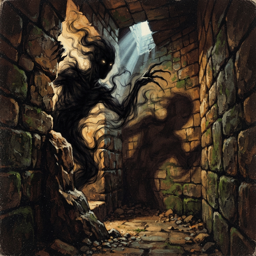 Shadow Spawn, original Pathfinder 2e monster artwork by ZapGM