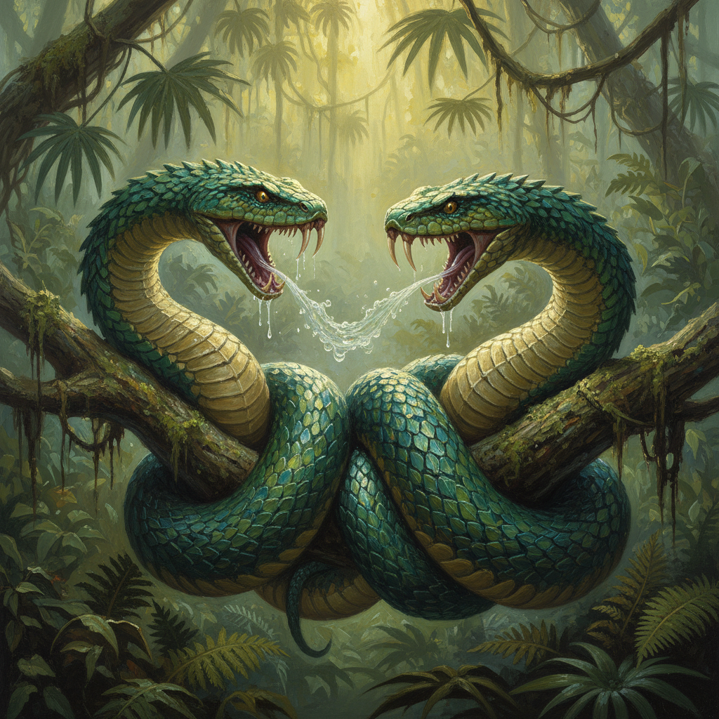 Amphisbaena, original Pathfinder 2e monster artwork by ZapGM