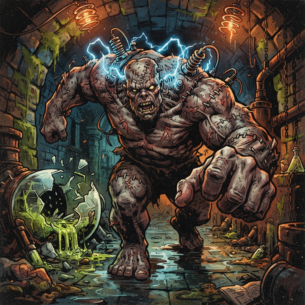 Charnel Creation, original Pathfinder 2e monster artwork by ZapGM