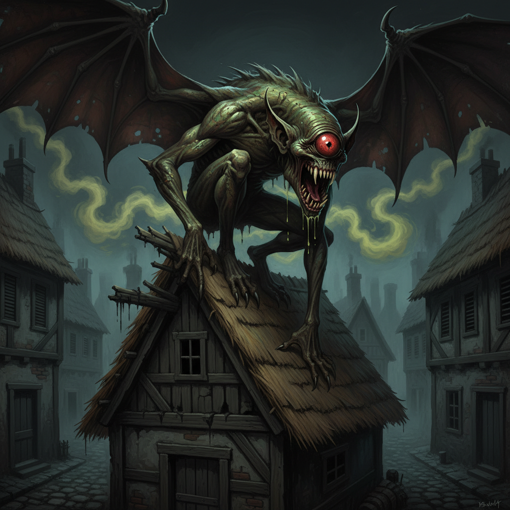 Popobawa, original Pathfinder 2e monster artwork by ZapGM