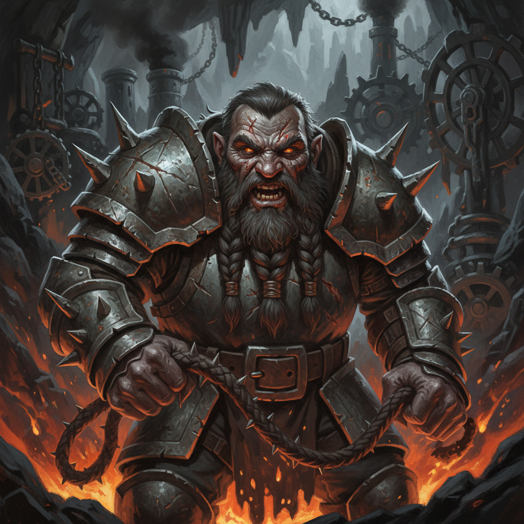 Duergar Taskmaster, original Pathfinder 2e monster artwork by ZapGM