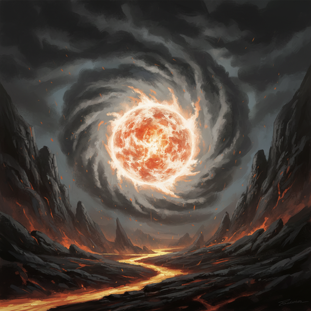 Fire Wisp, original Pathfinder 2e monster artwork by ZapGM