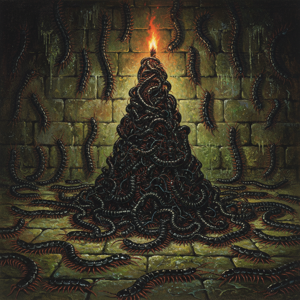 Centipede Swarm, original Pathfinder 2e monster artwork by ZapGM