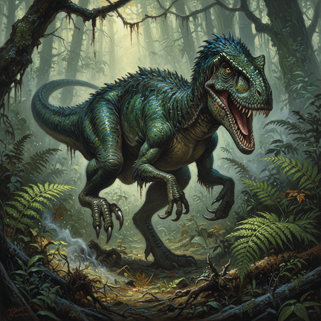 Deinonychus, original Pathfinder 2e monster artwork by ZapGM