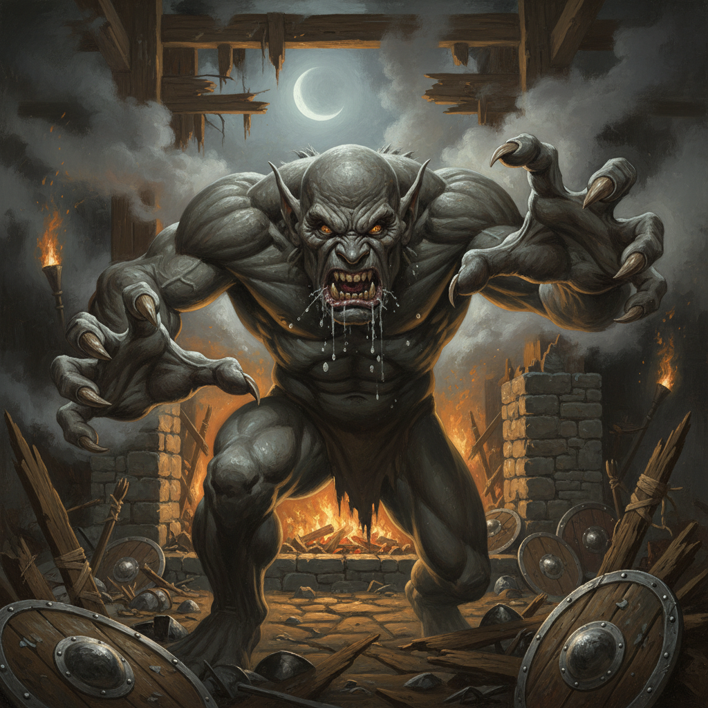 Grendel, original Pathfinder 2e monster artwork by ZapGM