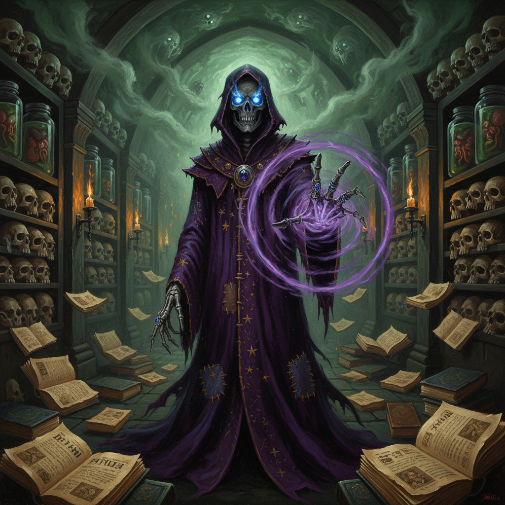 Lich, original Pathfinder 2e monster artwork by ZapGM