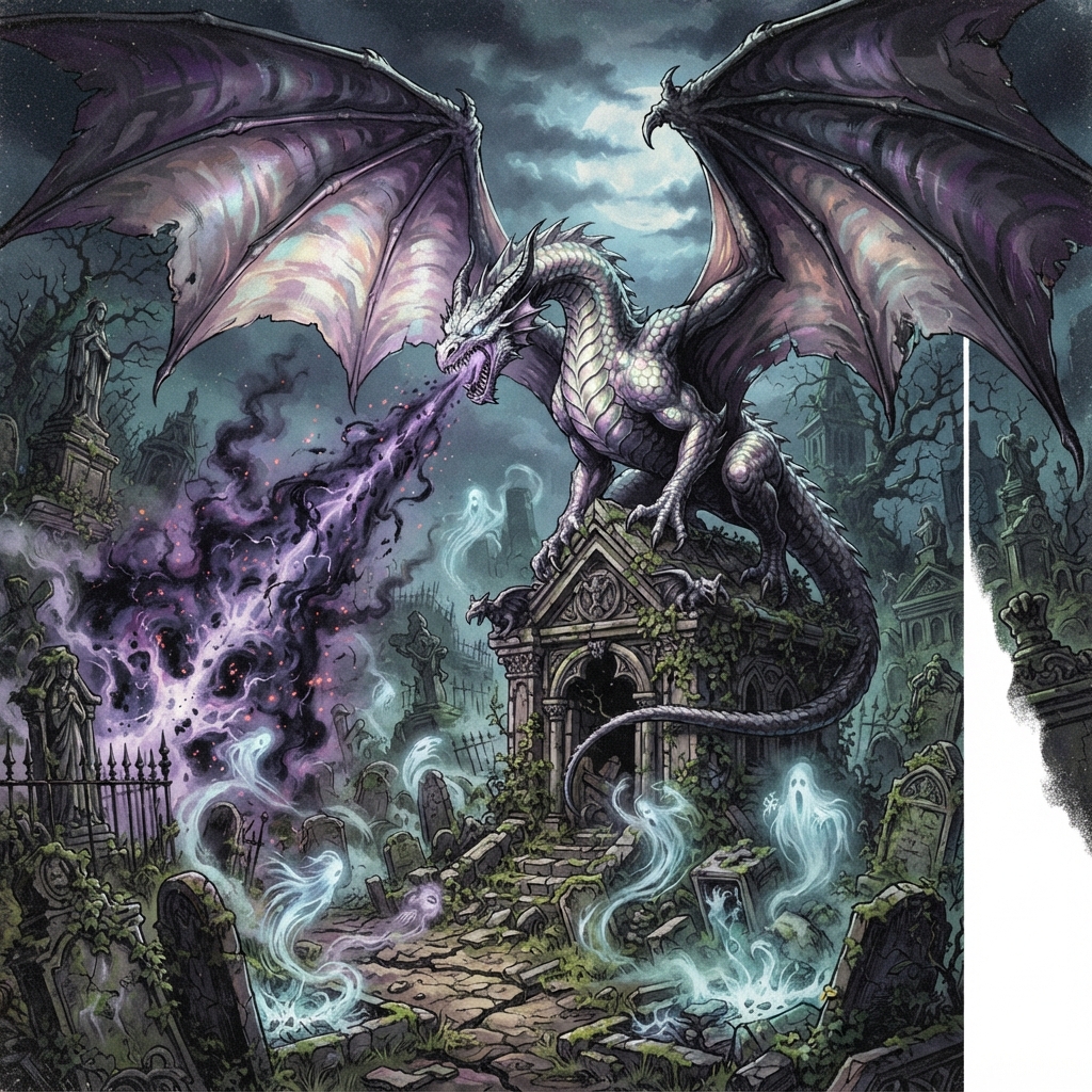 Resurrection Dragon (Ancient, Spellcaster), original Pathfinder 2e monster artwork by ZapGM