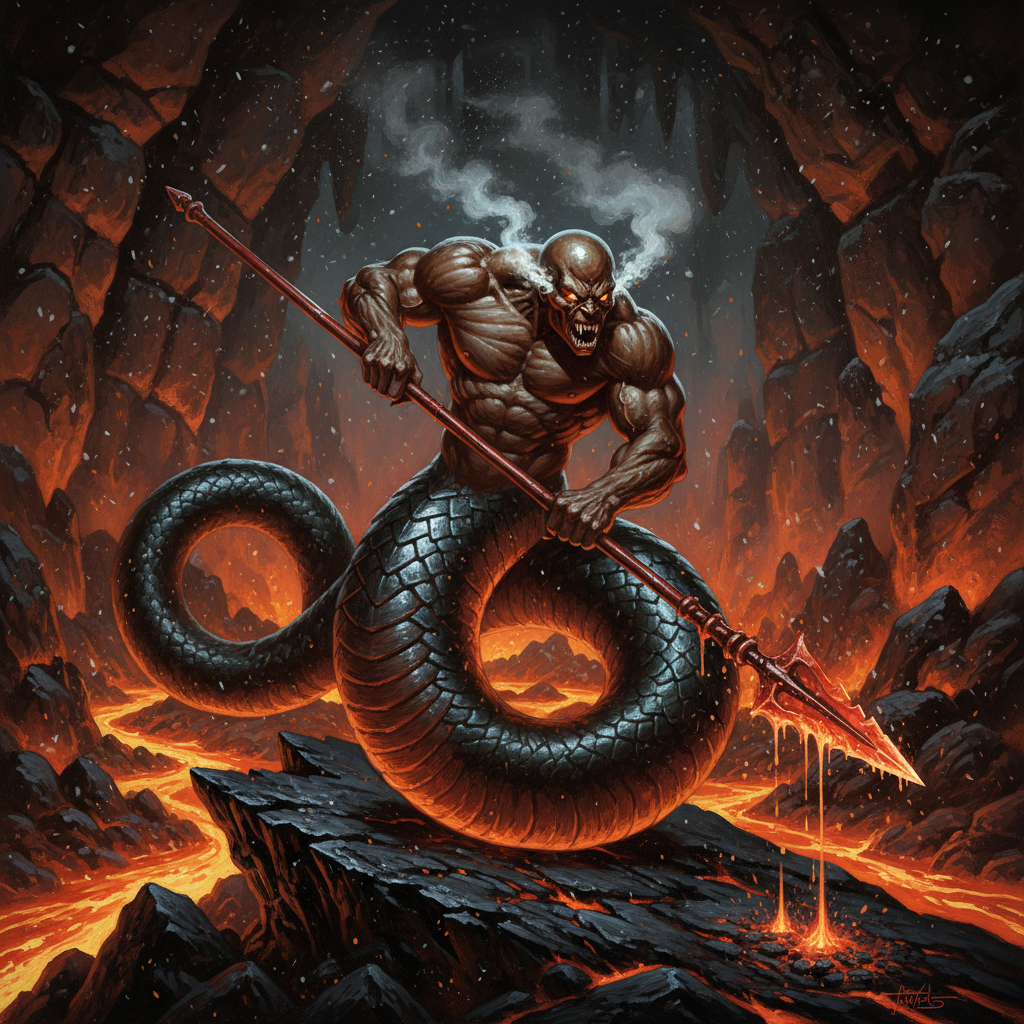 Salamander, original Pathfinder 2e monster artwork by ZapGM