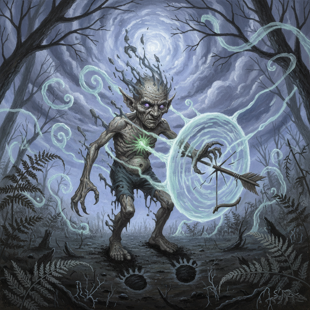 Etioling Blightmage, original Pathfinder 2e monster artwork by ZapGM
