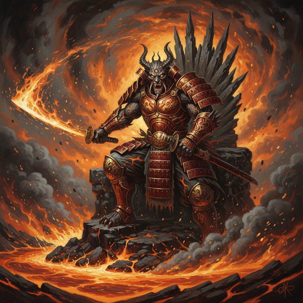 Fire Yai, original Pathfinder 2e monster artwork by ZapGM
