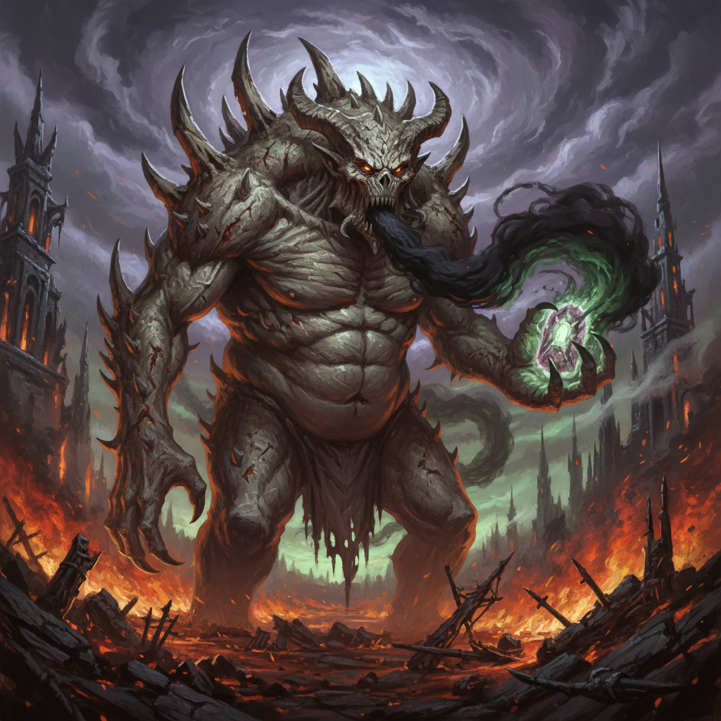 Olethrodaemon, original Pathfinder 2e monster artwork by ZapGM