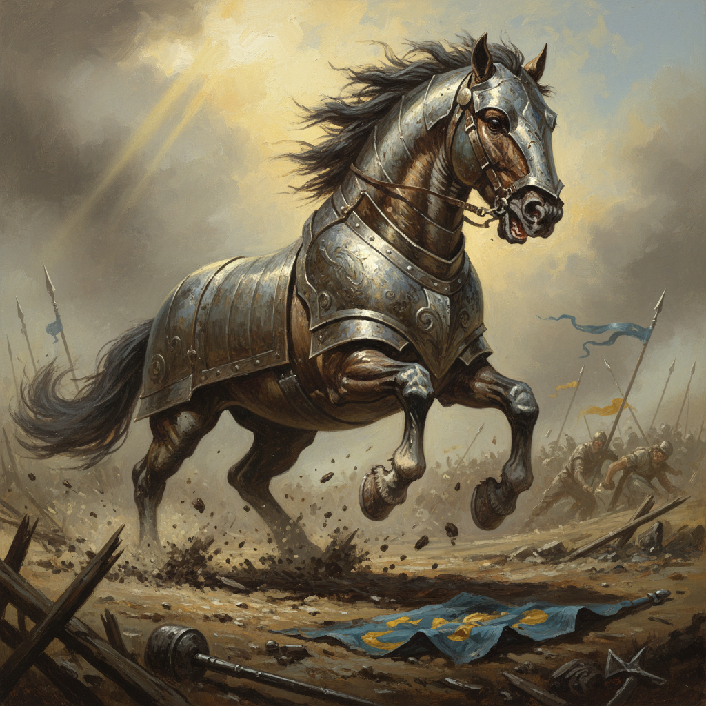 War Horse, original Pathfinder 2e monster artwork by ZapGM