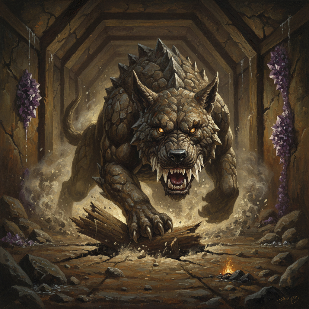 Sod Hound, original Pathfinder 2e monster artwork by ZapGM