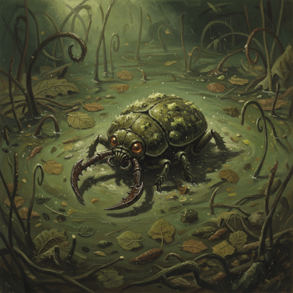 Giant Dragonfly Nymph, original Pathfinder 2e monster artwork by ZapGM