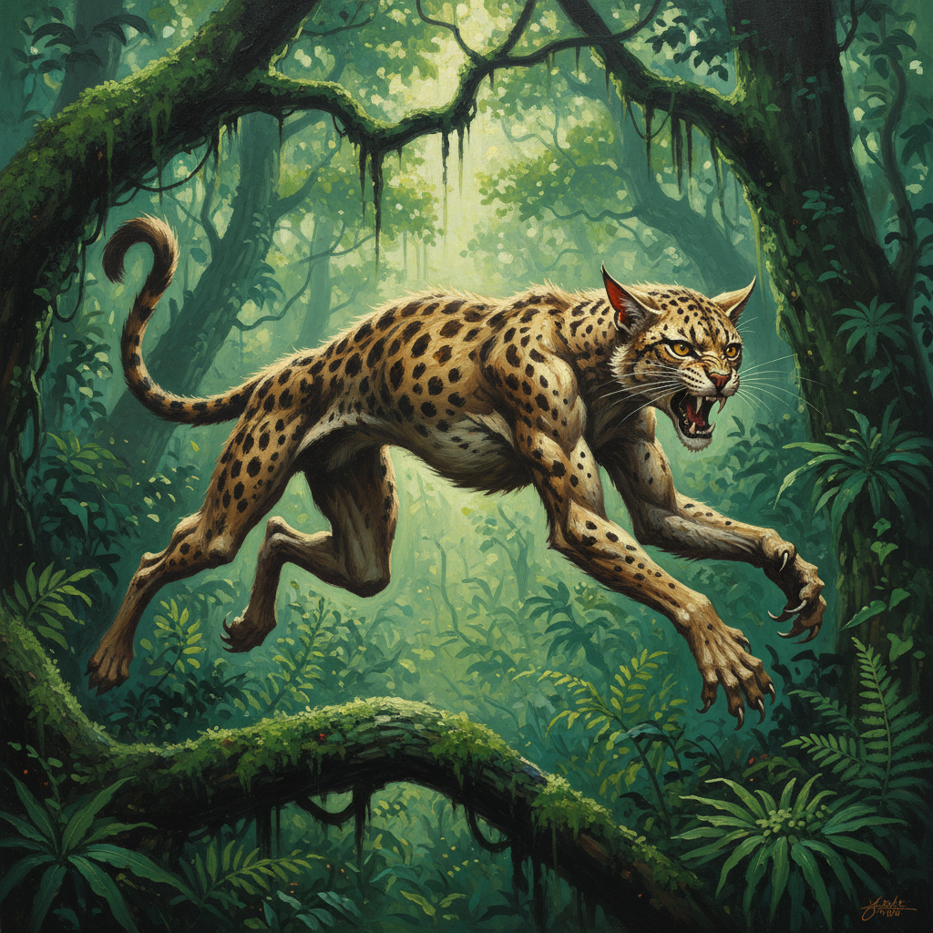 Catfolk Pouncer, original Pathfinder 2e monster artwork by ZapGM