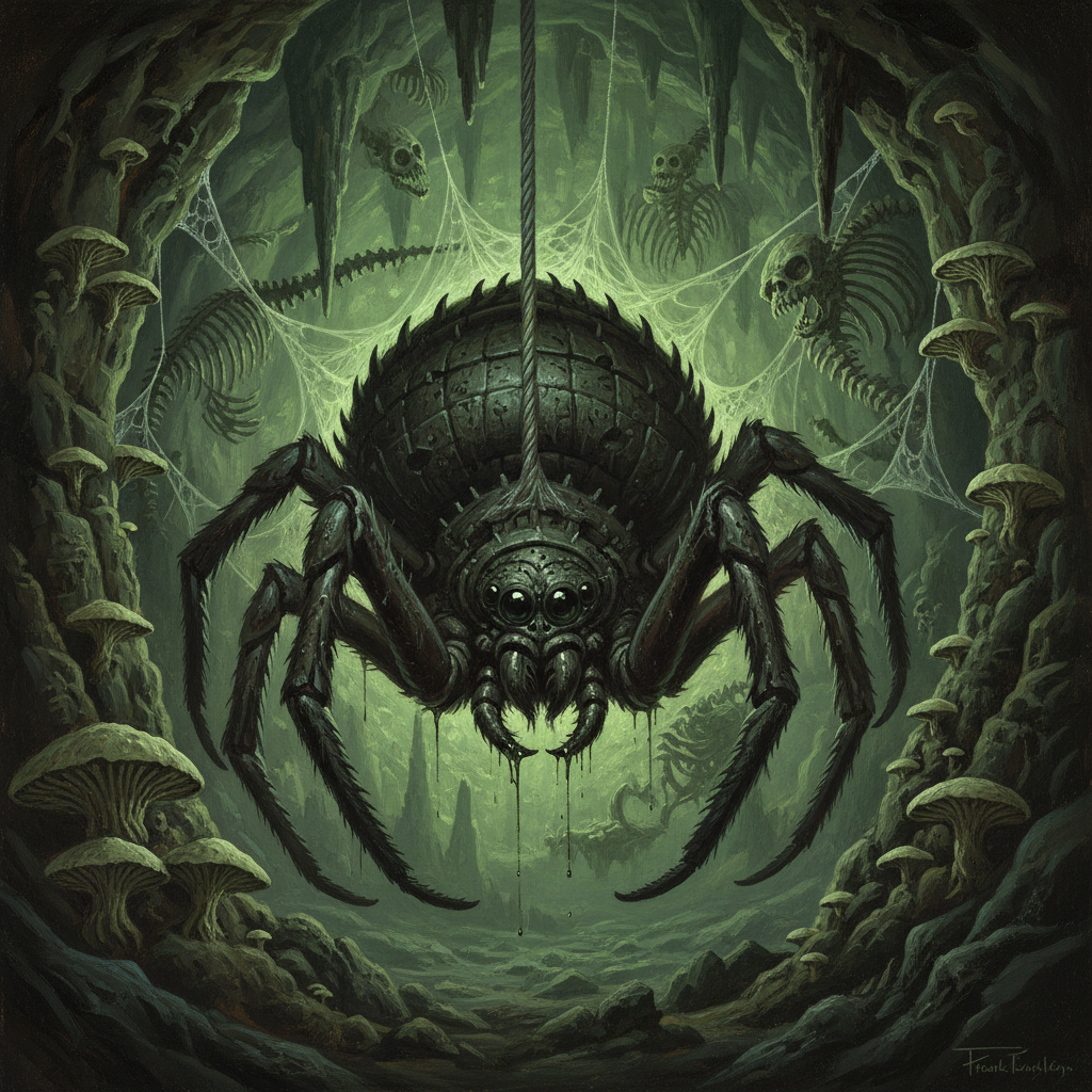 Goliath Spider, original Pathfinder 2e monster artwork by ZapGM