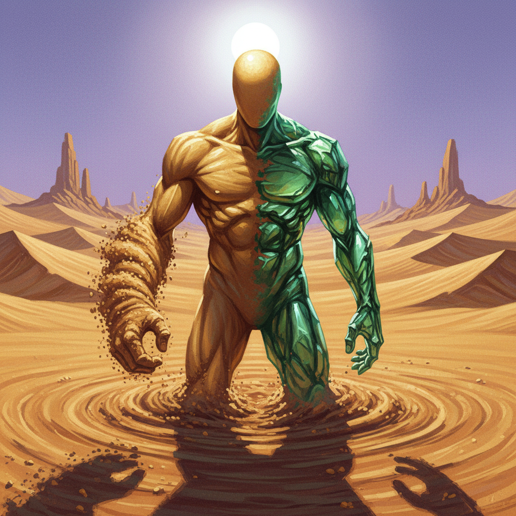 Sand Sentry, original Pathfinder 2e monster artwork by ZapGM