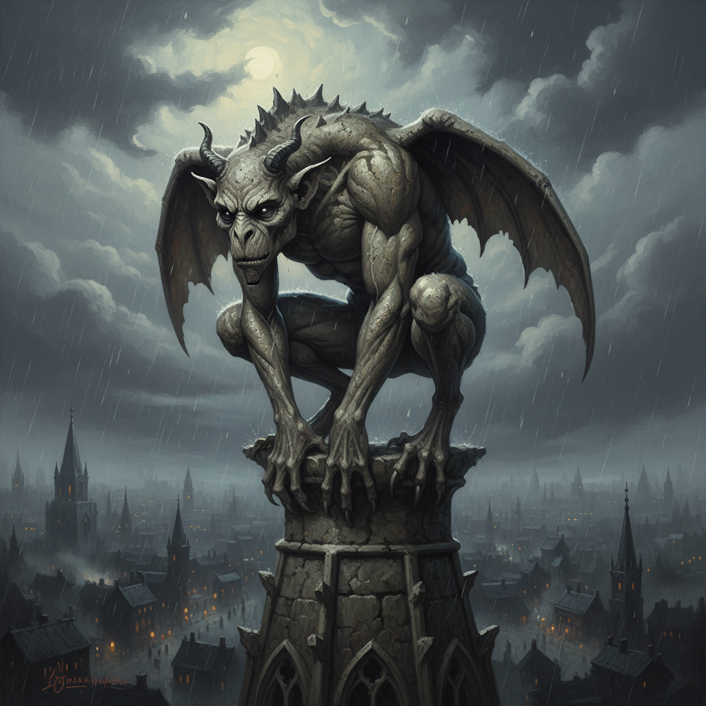 Gargoyle, original D&D 5e monster artwork by ZapGM