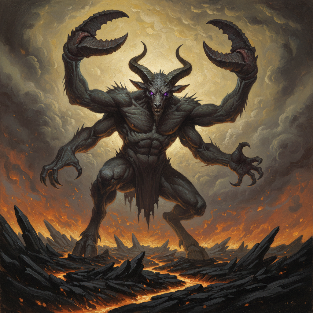 Glabrezu, original D&D 5e monster artwork by ZapGM