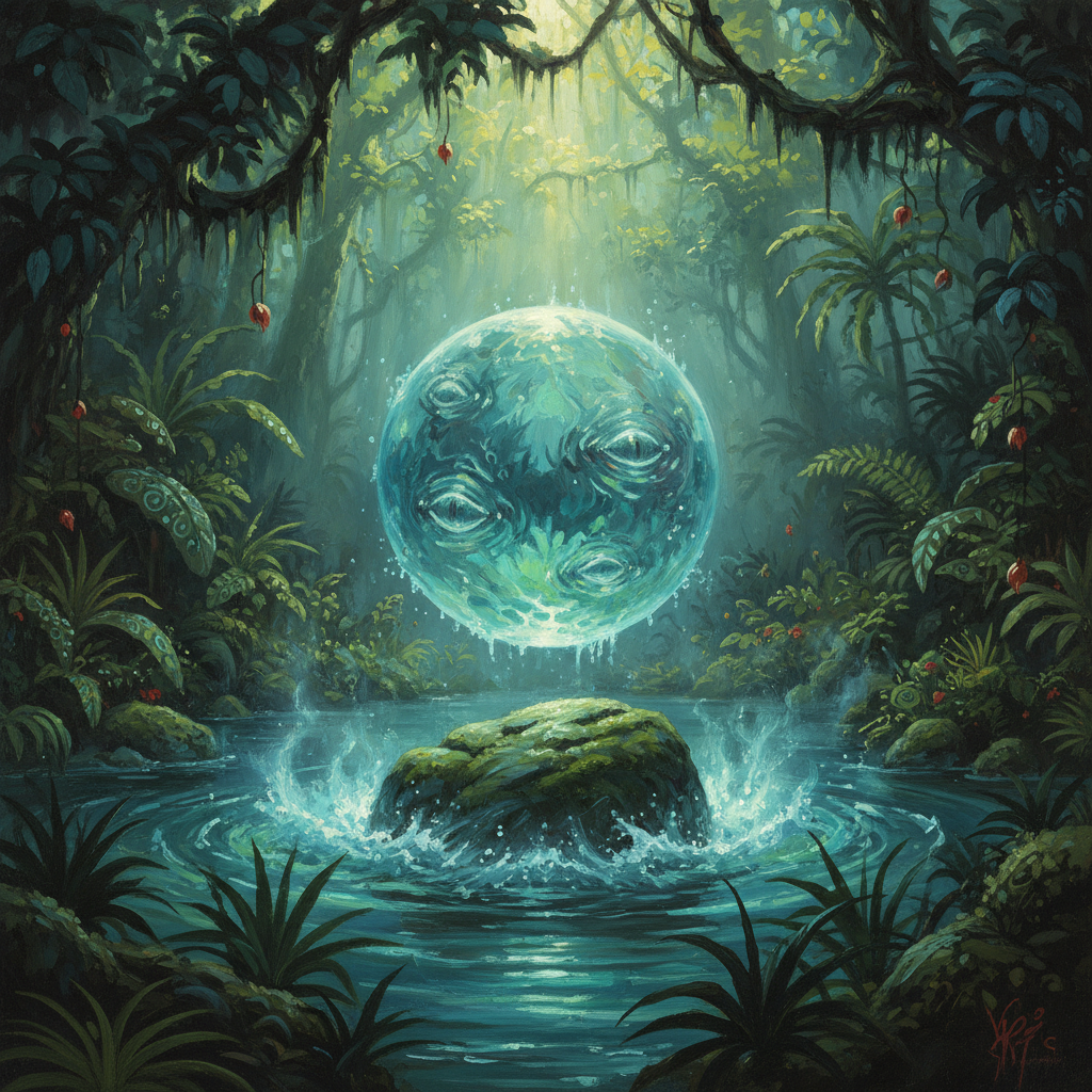 Water Wisp, original Pathfinder 2e monster artwork by ZapGM