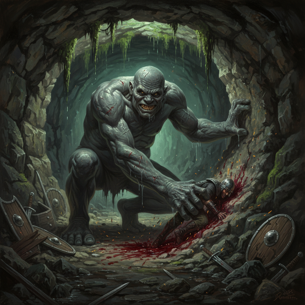 Cave Giant, original Pathfinder 2e monster artwork by ZapGM
