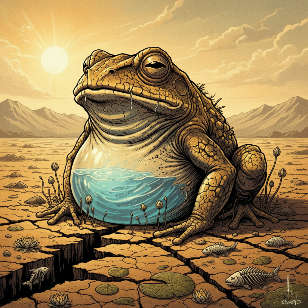 Tiddalik, original Pathfinder 2e monster artwork by ZapGM