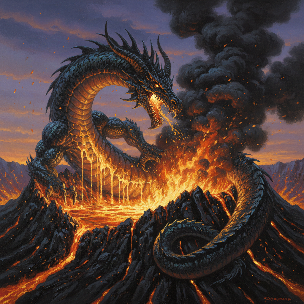 Tor Linnorm, original Pathfinder 2e monster artwork by ZapGM