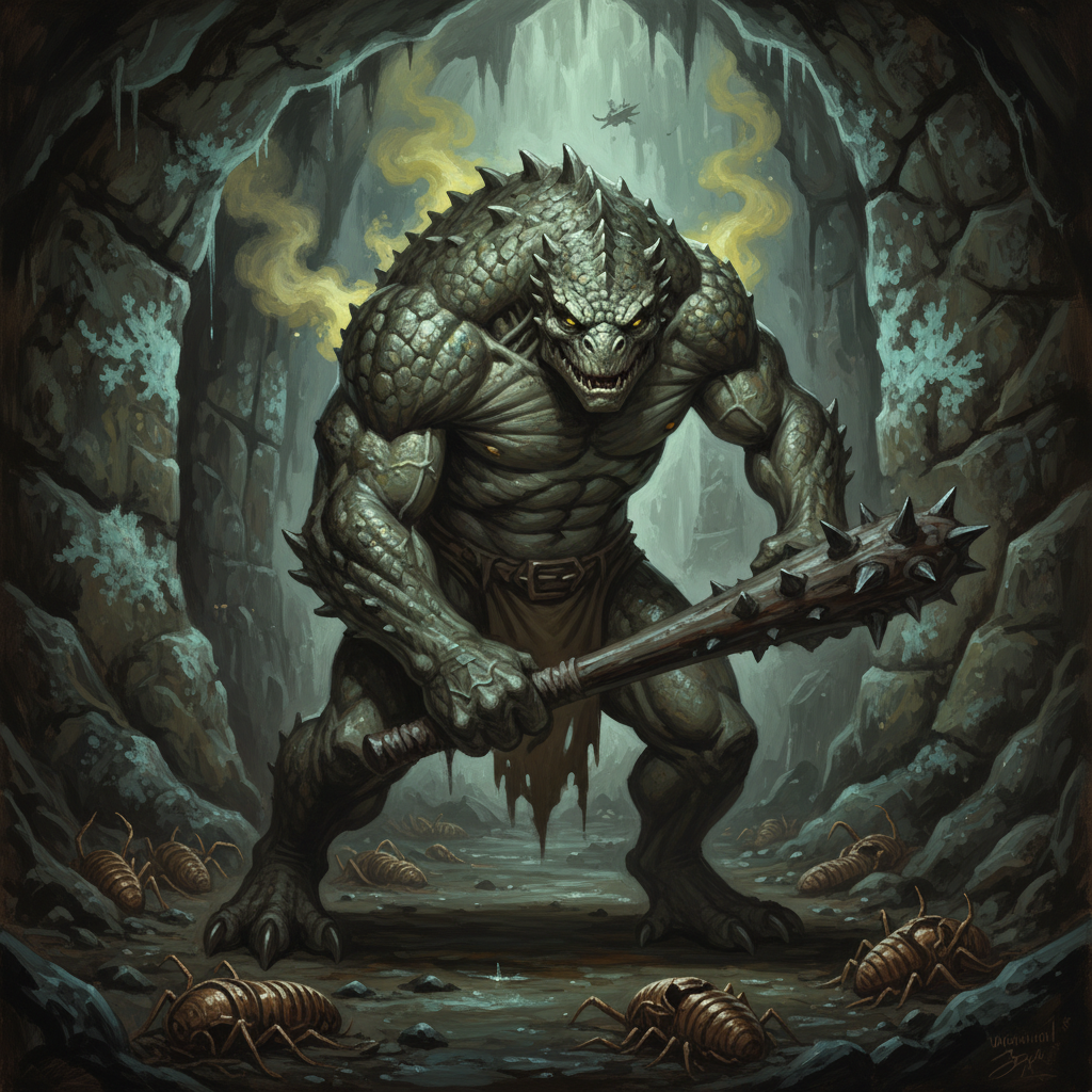 Xulgath Leader, original Pathfinder 2e monster artwork by ZapGM