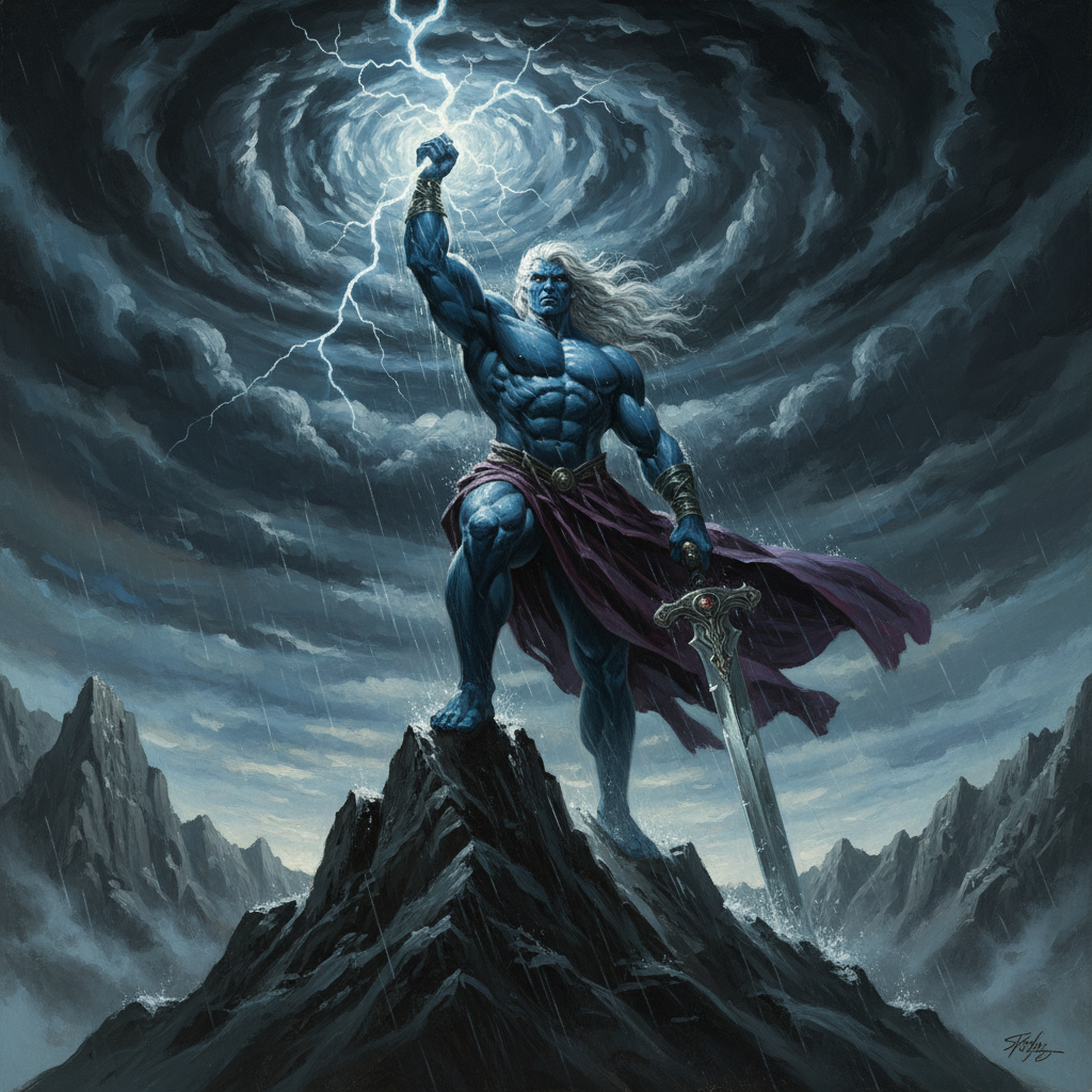 Storm Giant, original D&D 5e monster artwork by ZapGM